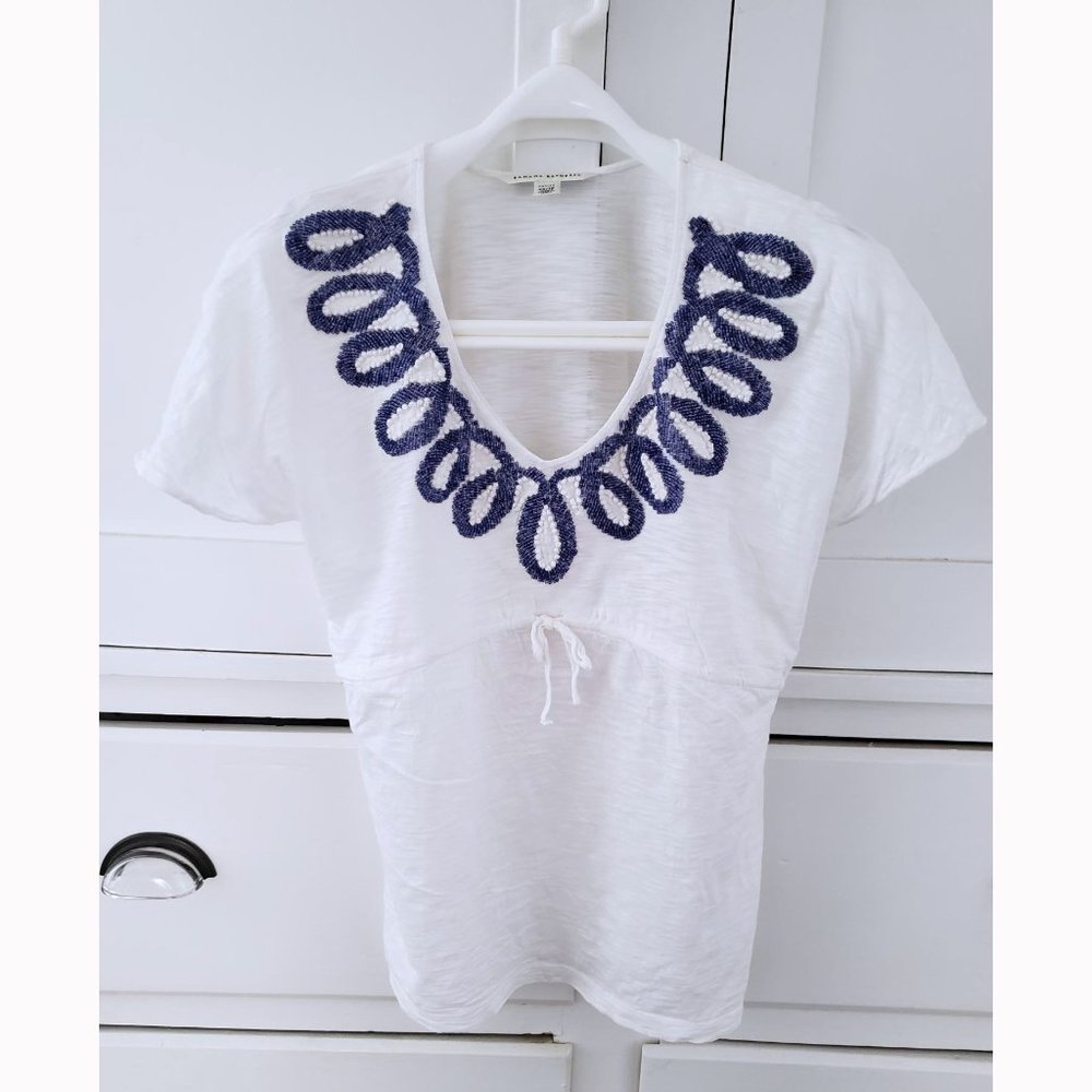 Banana Republic Cotton Beaded Top (XS)
